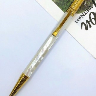 White Pearl Signature Pen- Gold plated-VISIONARY